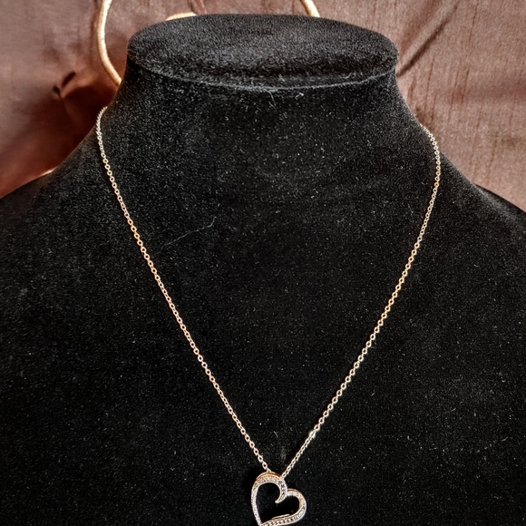 Kay Jewelers Sterling Silver Diamond Heart Necklace - Picture 6 of 8